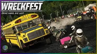 SCHOOL BUS VS. LAWN MOWERS | Wreckfest