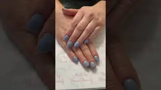 Beautiful winter nails 💅 CND Shellac Overlays in Vintage Blue Jeans with added sparkle