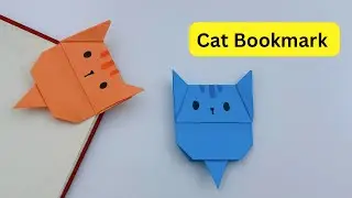 DIY Paper CAT Corner Bookmark!!! Paper Crafts For School / Origami CAT Bookmark / Paper Craft