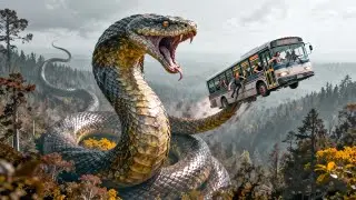 A giant snake coiled around a bus and sent it flying hundreds of meters into the air!【大蛇3龙蛇之战】