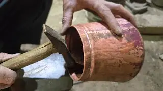 Making a small galvanized copper bucket | Handmade with simple tools⚒️🔥