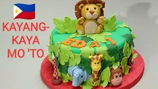 Easy to make Lion topper Safari cake @ArtCakes