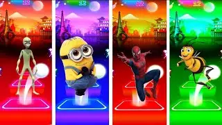 Dancing CGI alien 🆚 Minion vs spider-man 🆚 Barry B Banson WHO is nice tiles hop 