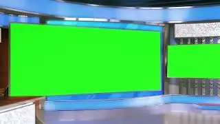 Professional News Studio with 2 Green Windows Green Screen Template | FREE TO USE | MagnumEdits
