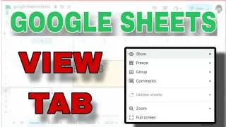 Google Sheets-View Tab || Google Sheets Tutorial In Hindi ||