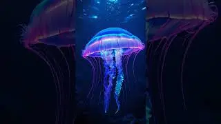 A Giant Glowing Jellyfish appears in the Deep Sea &mdash; too perfect to b real #abyssalcreatures #deepsea