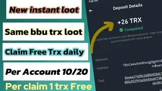Free trx loot//Today new instant crypto loot//wintrx loot//per claim UpTo 1 trx