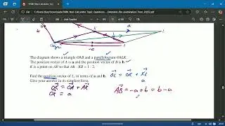 Non-Calculator Practice Questions - Extended, Vectors Question 3