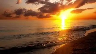 Relax Sunset Reflection With Calm Music Wave Sound For Boosting Mood And Deep Sleep Music
