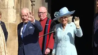 King Charles and Queen Camilla arrive for Easter Sunday service in Windsor | AFP