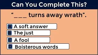 BIBLE QUIZ: Can You Score 20/20? 97% Will Fail This Simple Bible Proverbs Test.#4