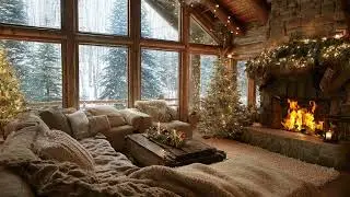 Warm Christmas Cabin Snow Sounds And Fireplace For A Cozy Restful Ambience To Reduce Stress