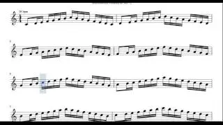 Escalas en Semicorcheas Partitura de Flauta, Violín, Oboe Patrón Estudio Técnico