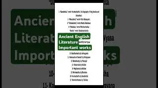 Ancient English Literature important works ugc net English Literature
