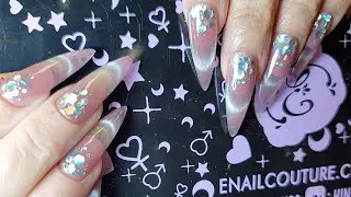Enailcouture.com new 123go black label long stiletto natural #nails #nailart #gelxnails