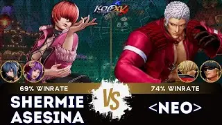 KOF XV🎞️SHERMIE ASESINA (Leona/Athena/Shermie) vs NEO (Rock/Clark/O.Yashiro)🎞️Replay Match - 09/25