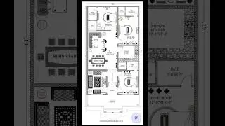 32' X 60' House Plan | 32*60 Home Plan | 32 by 60 House with 3bhk | 1920 Sqft Map #shorts