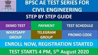 BPSC AE CIVIL Test Series | STEP BY STEP GUIDE | SCHEDULE | PAYMENT | PROMO CODE | DEMO TEST
