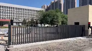 Automatic fence gates invisible pop-up commercial private yard fence rising or lowering remote gate