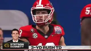 Stetson Bennett 3 Yard Touchdown Run | Ohio State vs Georgia | 2022 Peach Bowl