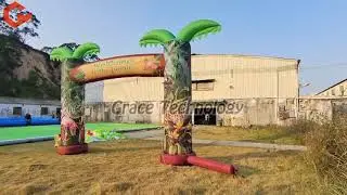 Inflatable Jungle Tree Arch, Sumer Holidays Events Festival Beach Decorations Inflatable Arch
