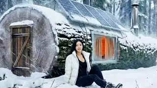 Living Off-Grid in a Snowy Forest Cabin ❄️ | Solar Power & Cozy Winter Life