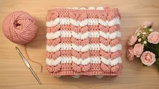 🧶Crochet Very Easy Crochet  Stitch for 🐑 Baby Blanket  especially for beginners