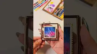 Painting a mini Milky Way Night Sky ✨#milkywaypainting #galaxyart #nightskyart #watercolorart #art
