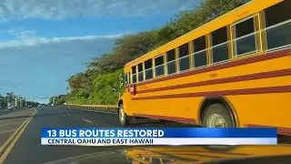 Hawaii DOE announces restoration of 13 more school bus routes
