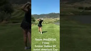Tatum Otto(2026) 7 iron prepping for 2024 G-JAC at Soldier Hollow. #tatum #golf #golfswing #golfer