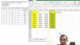 Using Excel to create Truth Tables: Three Statements