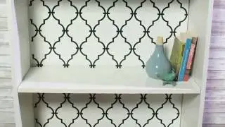 Makeover a Bookcase with Peel and Stick Wallpaper