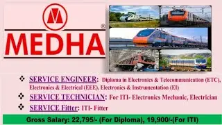 MEDHA कंपनी Recruitment 2025 🔥 ITI & Diploma Jobs 👌  सैलरी-22,795 👍 Medha Servo Hiring | Medha Jobs 