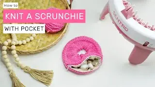 How to make a Scrunchie with Earbuds pocket on a Sentro knitting machine