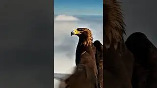 Eagle sitting on the plane wing! #birds #plane #sky #eagles