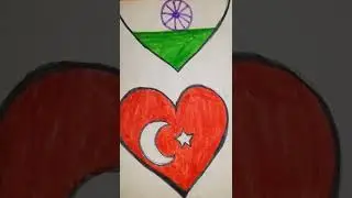 India and Turkey Flag🇹🇷🇮🇳 #shorts #turkey #india #flagdrawing #ytshorts #viral #flags #flagart #art
