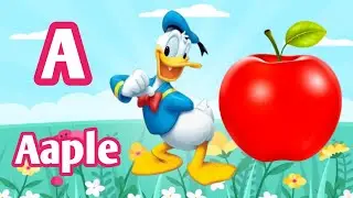 A for aaple 🍎🍏 alphabet phonic song nursery rhymes learn English vocabulary 