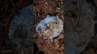 In the middle of the quartz geode desert🤩#diamond #stone #desert #million #year