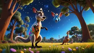 Four Jumpy Kangaroos in Pajamas | Fun Bedtime & Movement Song for Kids | Animated Nursery Rhyme