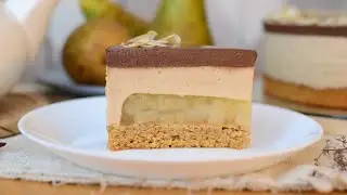 Карамельно-грушевый муссовый торт 🍐БЕЗ молока, глютена и рафинированного сахара