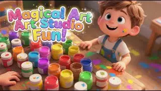 Magical Art Studio Fun! Mixing Colors & Story Art! #familytime #familyfun #videosfortoddlers #cute