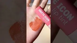 SWATCHES MATTE ICON LIP TINT warnanya orange brown #lipcolor #liptint #liptintmurah #icoscosmetics