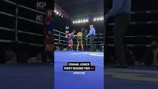 OSHAE JONES STOPS HER OPPONENT IN THE FIRST ROUND 👀🔥 #boxing #oshaejones #overtimeboxing #otx