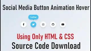 Social Media Buttons with Tooltip on Hover using only HTML & CSS