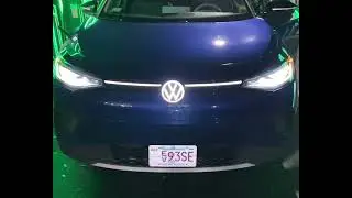 YURIK Accessories LED badge kit installed on ID.4 FE starting sequence.