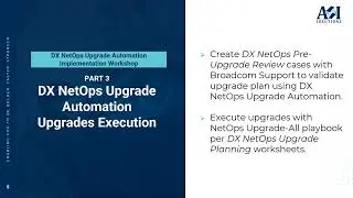 DX NetOps Upgrade Automation Implementation Workshop