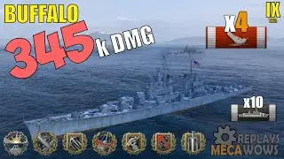 Buffalo 345k dmg 2nd highest damage ever dealt - comeback | World of Warships Gameplay