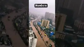 Mumbra Today.⛈️🌧️|mumbra road|heavy rain Thane mumbra|#heavyrain #mumbai #mumbra #thane #shortvideo