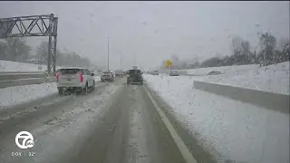 Snow creates treacherous commute for metro Detroit drivers as road crews work around the clock