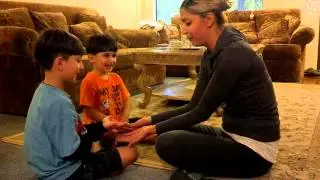 Pouria & Parsa playing with khaleh Roya!